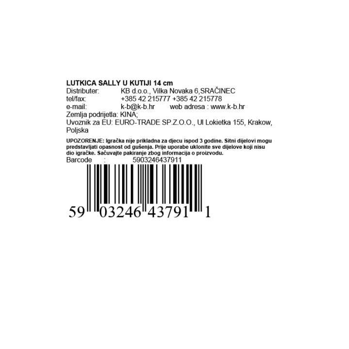 LUTKICA SALLY U KUTIJI 14 cm