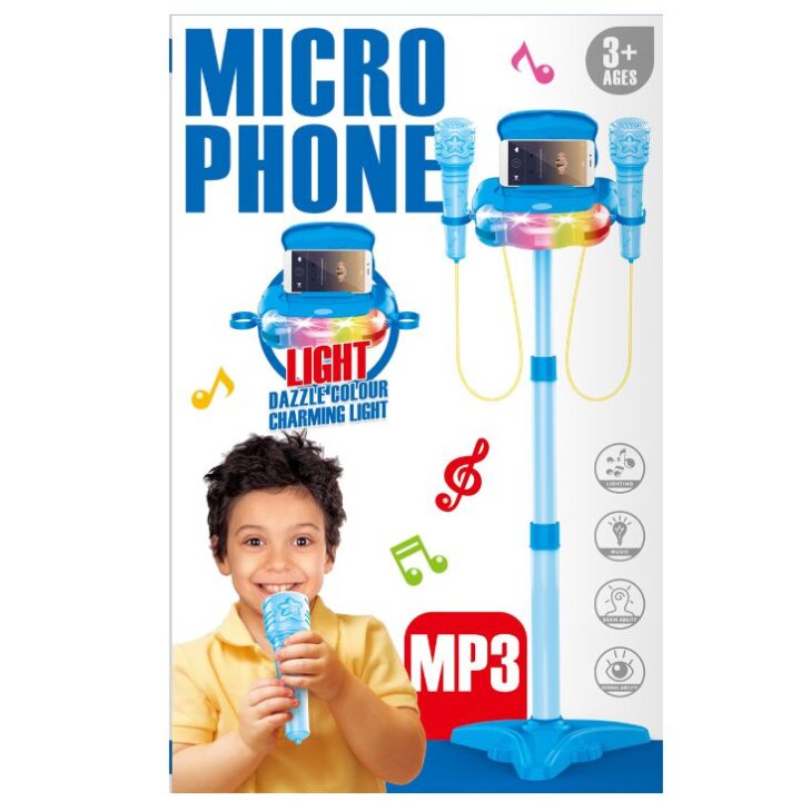 MIKROFONI ZA KARAOKE SA SVJETLIMA I DRŽAČEM MOBITELA - MP3
