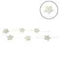 ZVIJEZDE ZA BOR METALNE U NIZU 100 cm - BIJELE S GLITERIMA