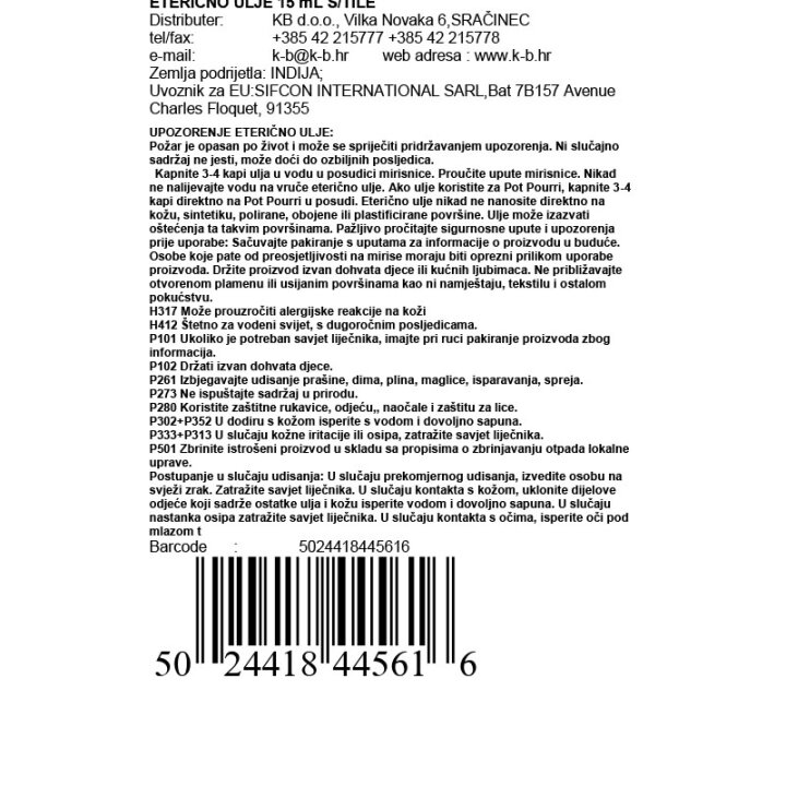ETERIČNO ULJE 15 mL S/TILE