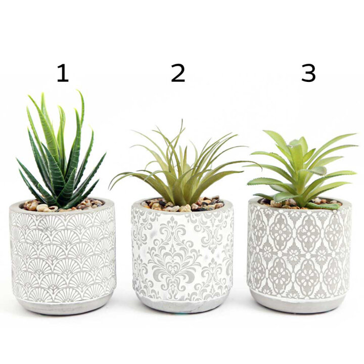 KAKTUS UMJETNI / SUCCULENT U DEKORIRANOJ TEGLICI 15x8 cm - SORT