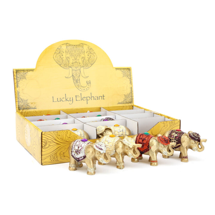 FIGURA SLON 8x5 cm ZLATNI + BOJA SORT