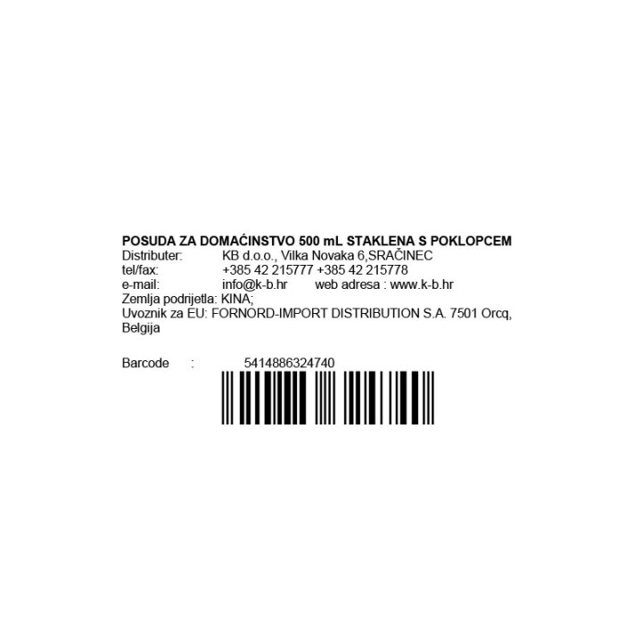 POSUDA ZA DOMAĆINSTVO 1000ml STAKLENA S POKLOPCEM