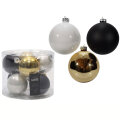 SET STAKLENE KUGLICE ZA BOR 8/1 ZLATNE/BIJELE/CRNE 8 cm