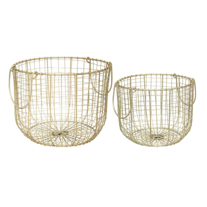 ZLATNE METALNE KOŠARE 2/1 30,5x23cm - 26,5x21,5cm