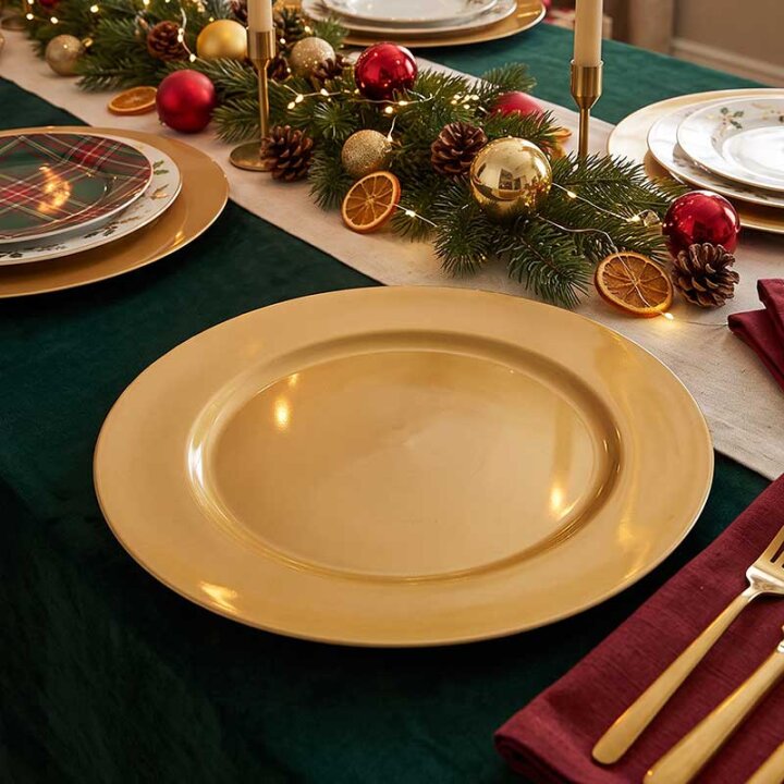 TANJUR DEKORATIVNI PODLOŽNI ZLATNI PVC 33 cm