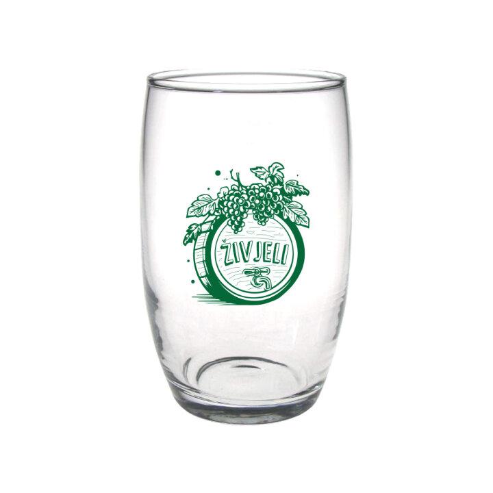 GEMIŠTARICA S TISKOM VINSKI MOTIV Bačvica - živjeli 200 ML zelena