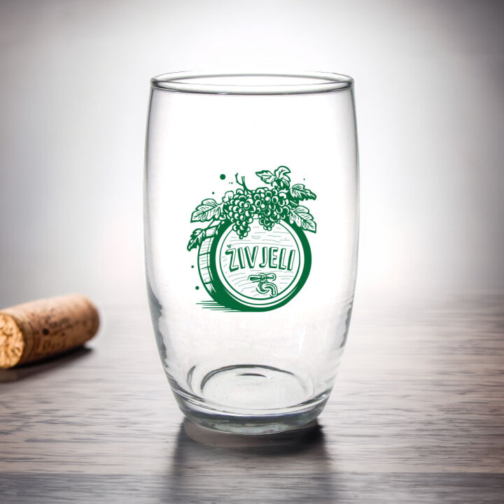 GEMIŠTARICA S TISKOM VINSKI MOTIV Bačvica - živjeli 200 ML zelena
