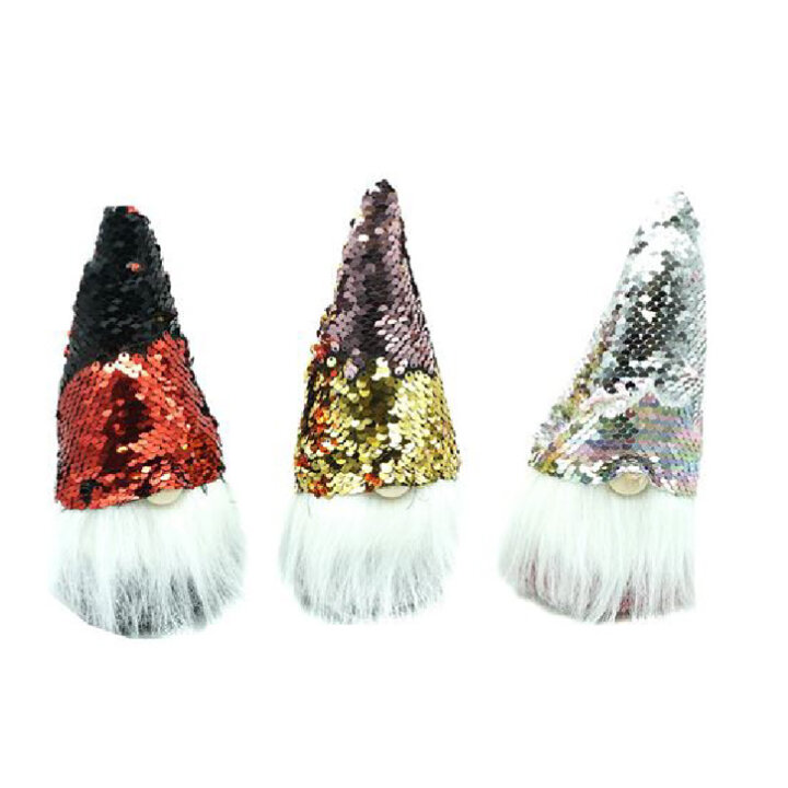 BOŽIĆNA DEKORACIJA GNOM SEQUIN SORT 3 BOJE 20 cm