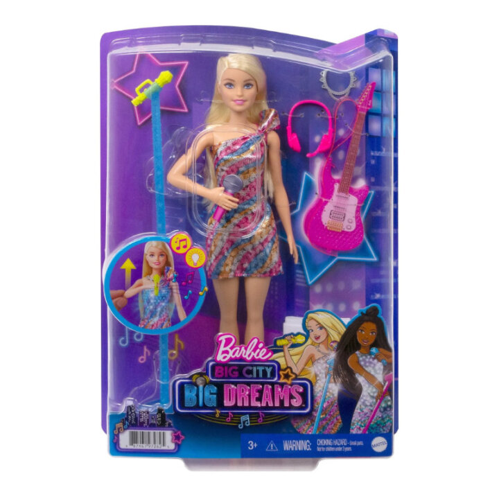 BARBIE LUTKA GLAZBENICA MUZIČKA S GITAROM, MIKROFONOM I SLUŠALICAMA - MATTEL