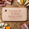 DASKA DRVENA GRAVIRANA Volim se dobro narezati 27x15 cm