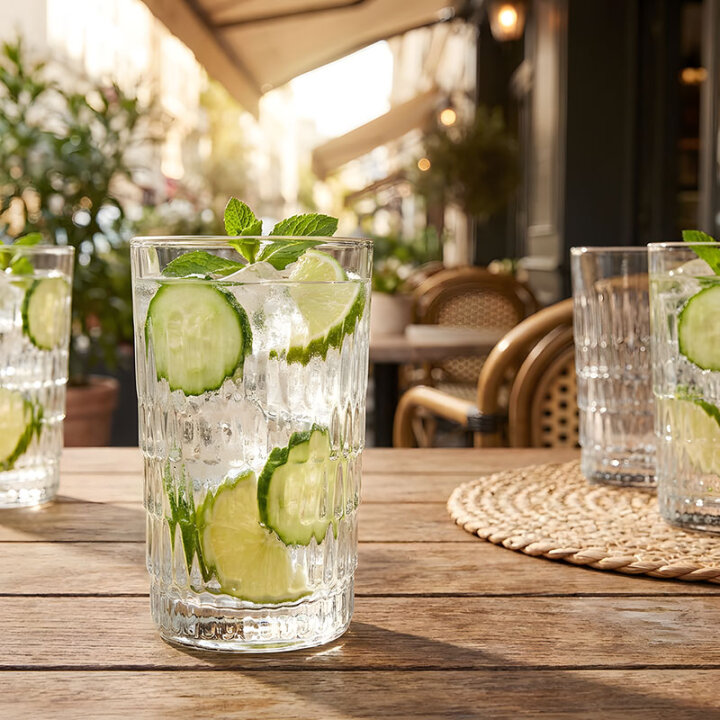 ČAŠE RAIN VISOKE STAKLENE 6/1 350 mL