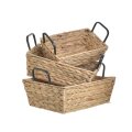 KOŠARE PLETENE ČETVRTASTE DUBOKE S DRŠKAMA 3/1 - BOJA VODENOG ZUMBULA 35x25x13 cm