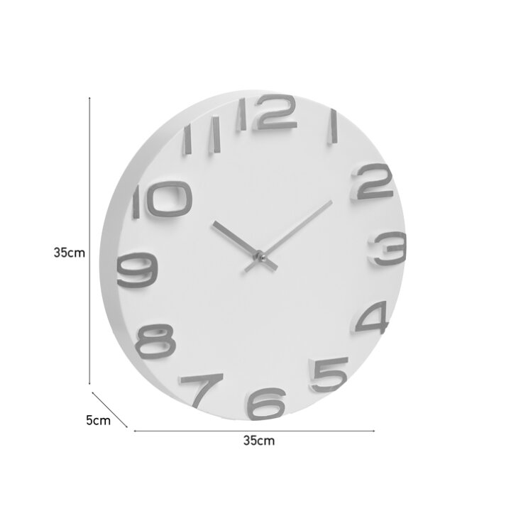 SAT ZIDNI BIJELO-ZLATNI 35 CM - PVC