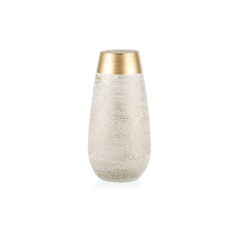 STAKLENA VAZA DEKORIRANA STONE-FIORENZA GOLD 26 CM