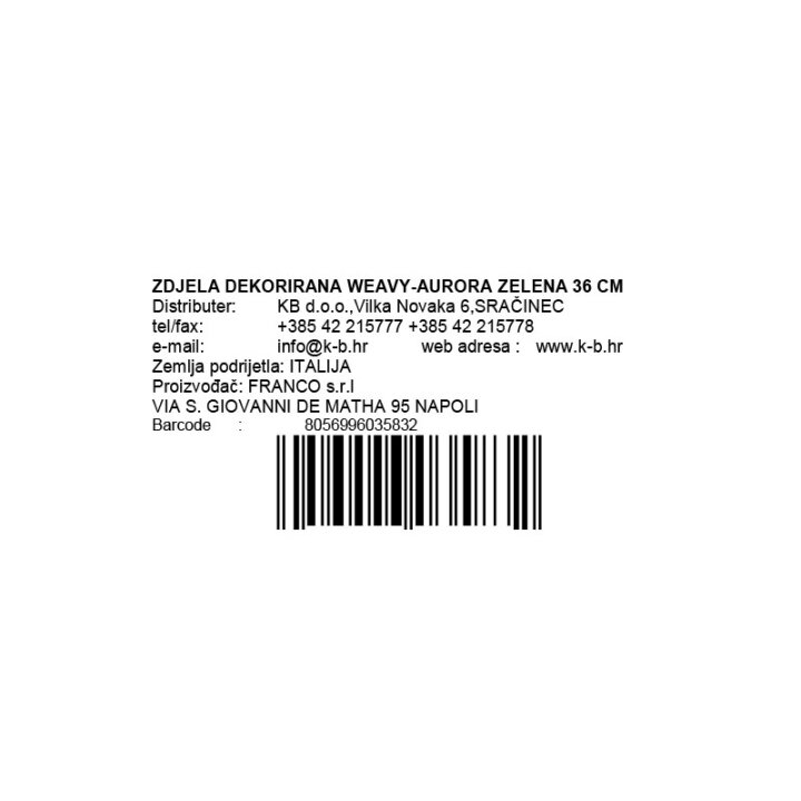 ZDJELA ZA VOĆE WEAVY-AURORA ZELENA 36 CM