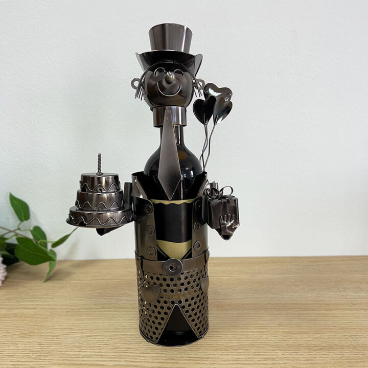 STALAK ZA VINO METALNI - SRETAN ROĐENDAN 24x19 cm
