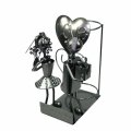 STALAK ZA BOCU VINA METALNI - ZALJUBLJENI PAR SA SRCEM LOVE 24x16x17,5 cm