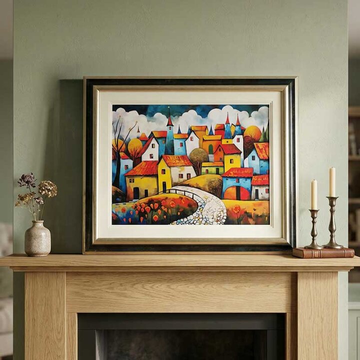 SLIKA ZA ZID UOKVIRENA - GRAD 54x44 cm