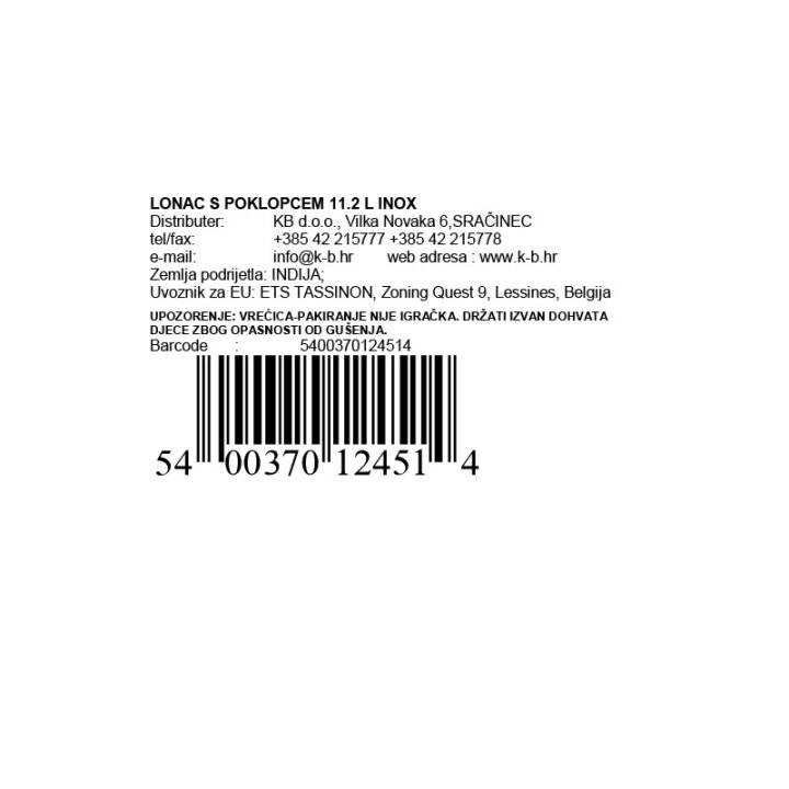 LONAC S POKLOPCEM 11.2 L INOX - INDUKCIJA