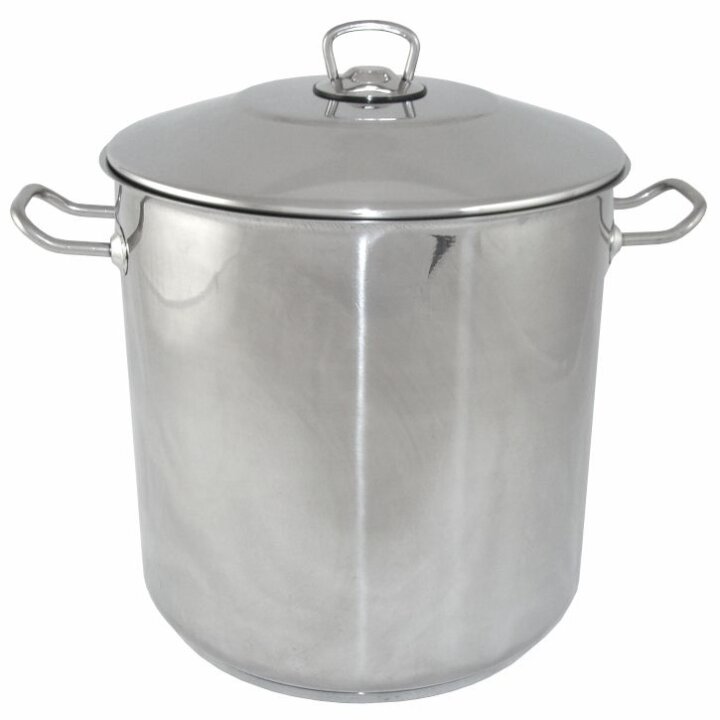 INOX LONAC ZA INDUKCIJU S POKLOPCEM 16 L