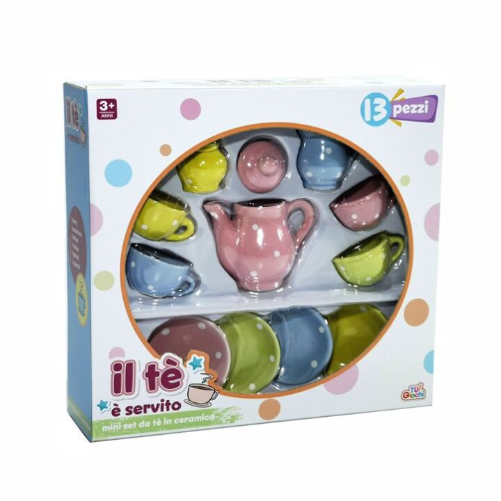ČAJ SET ZA IGRU 13 DIJELNI KERAMIČKI U KUTIJI 27x24,5 CM