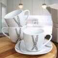 PORCULANSKE ŠALICE ZA ESPRESSU KAVU U KUTIJI 6/1 90 ML -  SIVE
