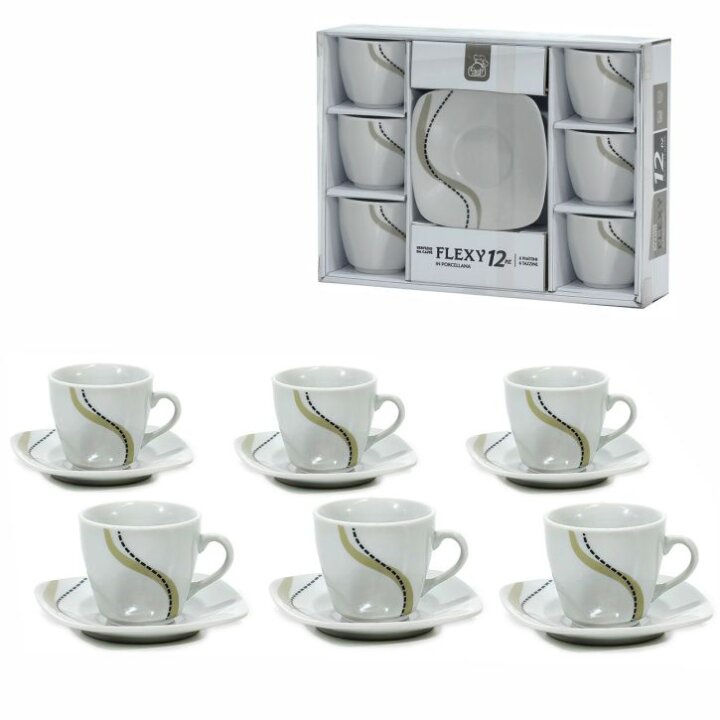 ŠALICE ZA ESPRESSO KAVU PORCULANSKE U KUTIJI 6/1 90 ML -  FLEXY