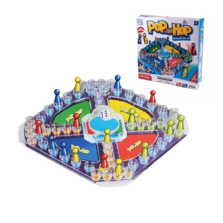 IGRA DRUŠTVENA HOP AND POP - ČOVJEČE NE LJUTI SE - GAMES HUB 28x28x4,5 CM