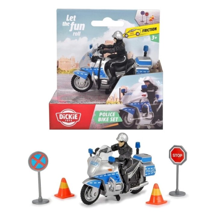 MOTOR POLICIJSKI S FIGUROM I PRIBOROM NA POTEZ 9,5 CM - SIMBA