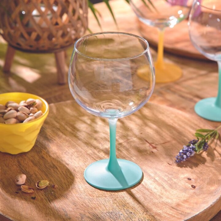 ČAŠE ZA GIN SUMMER POP TURQUOISE SA STALKOM U BOJI 6/1 700 ML