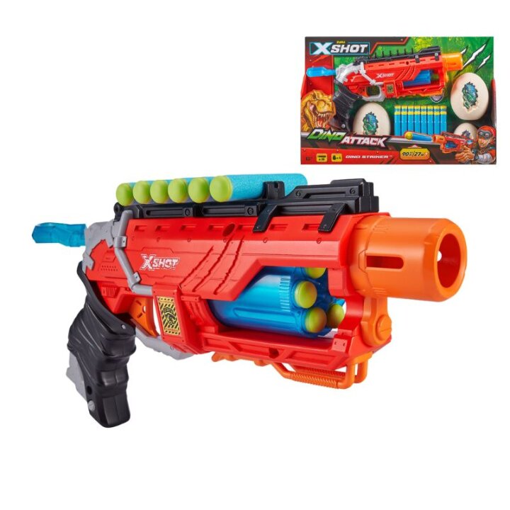 PIŠTOLJ NA SPUŽVASTE METKE X-SHOT DINO STRIKER 26,5x40x7 cm
