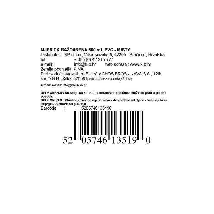 MJERICA BAŽDARENA 500 mL PVC - MISTY