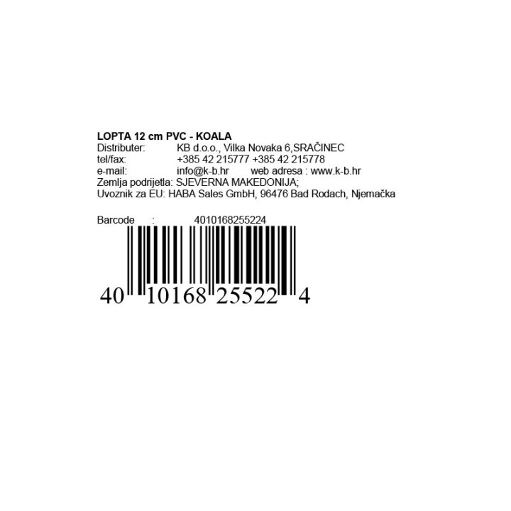 LOPTA 12 cm PVC - KOALA