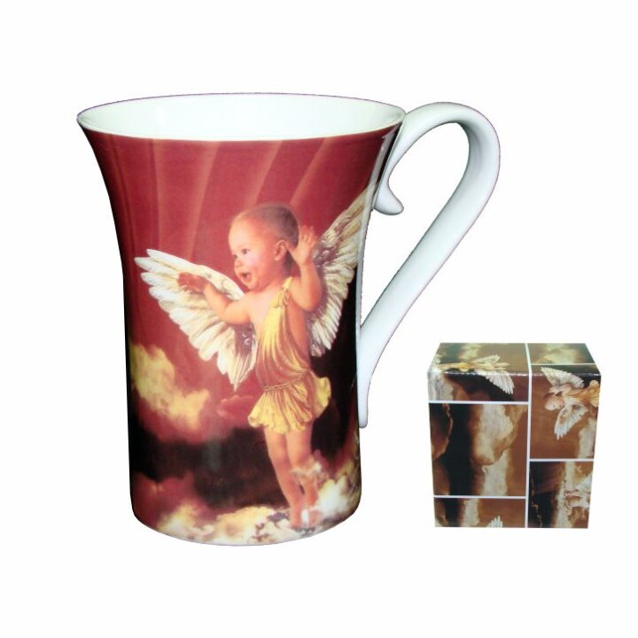 ŠALICA PORCULANSKA 320 ml S ANĐELIMA U POKLON KUTIJI