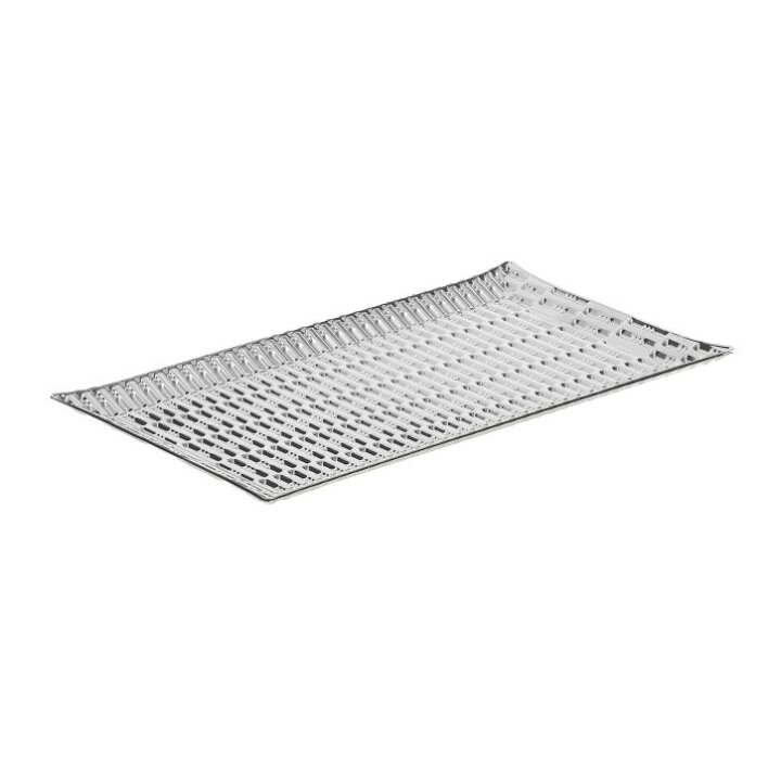 TANJUR DEKORATIVNI ČETVRTASTI METALNI 30x17 cm - SREBRNI