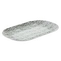 TANJUR DEKORATIVNI OVALNI METALNI 43x26 cm - SREBRNI