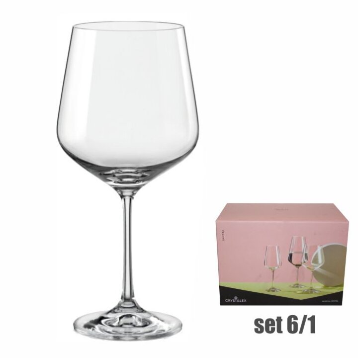ČAŠE ZA CRNO VINO KRISTALIN SANDRA 6/1 570 mL