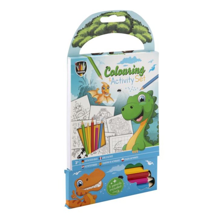 BOJANKA ZA DJECU MINI SET S BOJICAMA 5/1 - DINOSAUR BLISTER 22,5x11,5 cm