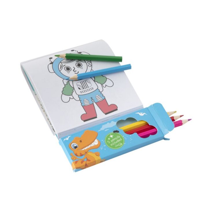 BOJANKA ZA DJECU MINI SET S BOJICAMA 5/1 - DINOSAUR BLISTER 22,5x11,5 cm