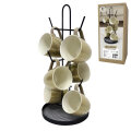 SET 6 ŠALICA 200 ml KERAMIKA NA METALNOM STALKU 37,5 cm SMEĐE/ZLATNE