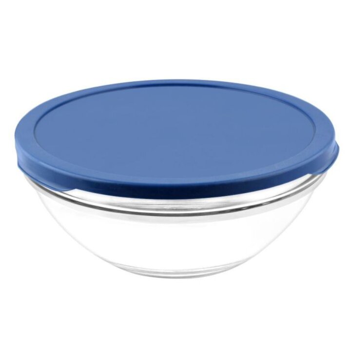 ZDJELA STAKLENA CHEF'S 2,5 L SA PLASTIČNIM POKLOPCEM 23 CM PLAVA