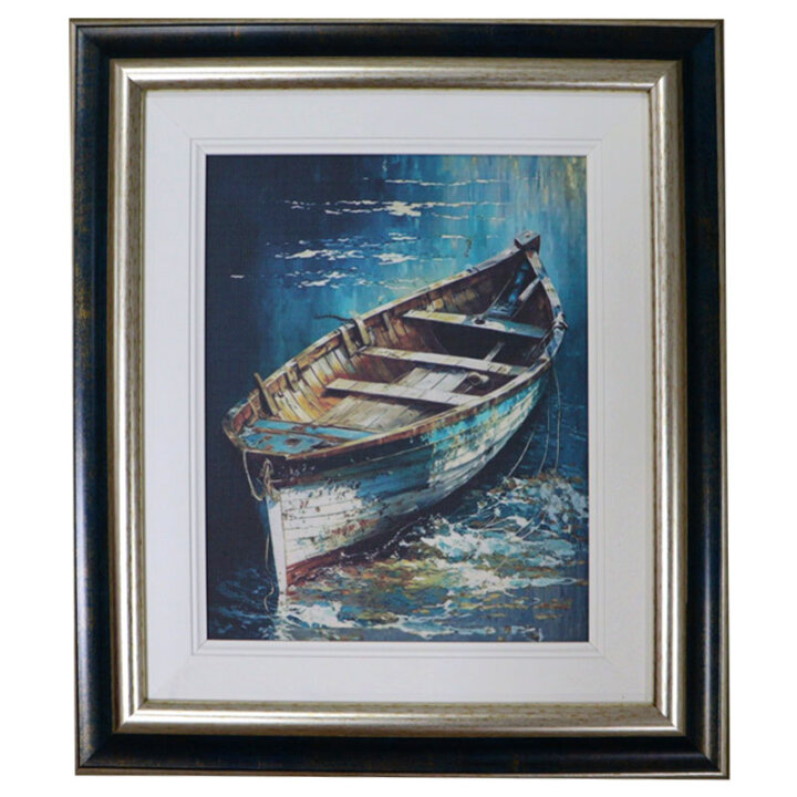 SLIKA ZA ZID UOKVIRENA - RIBARSKI ČAMAC 34x39