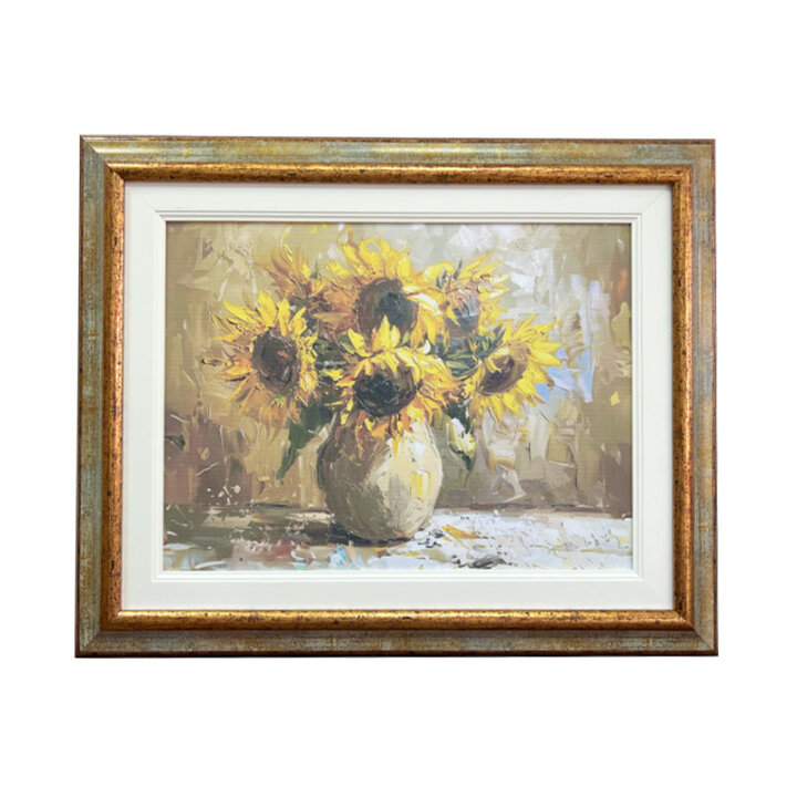 ZIDNA SLIKA UOKVIRENA - SUNCOKRETI U VAZI 54x44