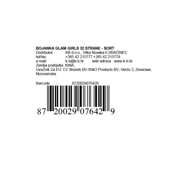 BOJANKA GLAM GIRLS 32 STRANE - SORT