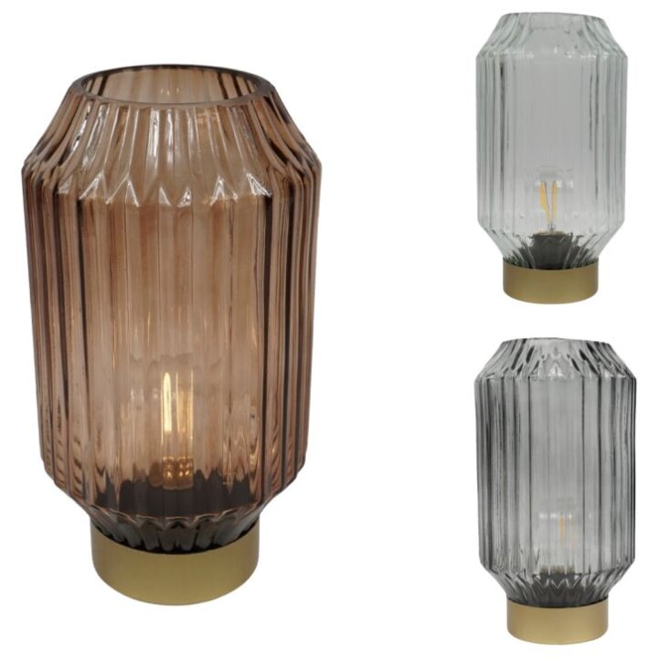 LAMPICA STOLNA STAKLENA LED NA BATERIJE 22 cm - SORT