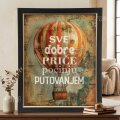 ZIDNA SLIKA UOKVIRENA 40x50cm MOTIV Sve dobre priče počinju putovanjem
