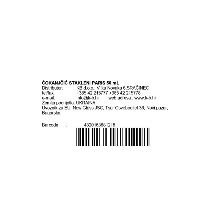 ČOKANJČIĆ STAKLENI PARIS 50 mL