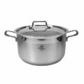INOX POSUDA ZA KUHANJE S POKLOPCEM I DRŠKAMA 22 cm 4 L - INDUKCIJA
