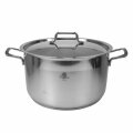 LONAC ZA KUHANJE INDUKCIJA S POKLOPCEM I DRŠKAMA 24 cm 6,3 L - INOX